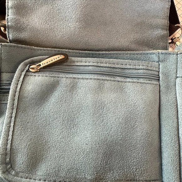 Travelon Organizer Crossbody Purse Small Blue - Picture 2 of 4
